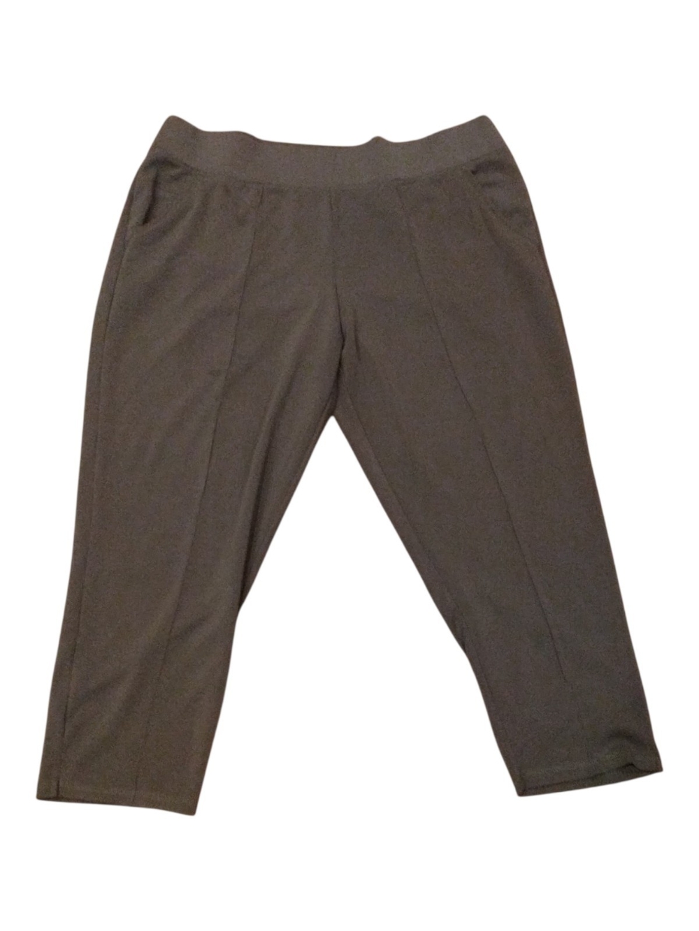 STYLUS Women's Cropped Ankle Pants in Olive Green Size XXL